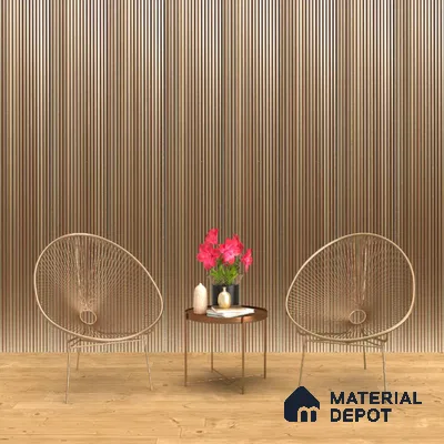 Brown Metallic Louver PN 00540 8 ft x 6.2 inch Charcoal Panel - 6 mm | Suitable for Feature Wall, TV Unit & Living Room | Width is Subjected to 5% Variation