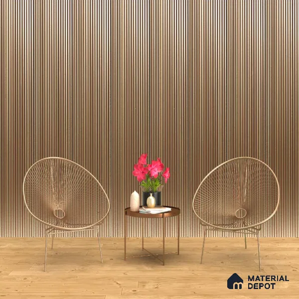 Brown Metallic Louver PN 00540 8 ft x 6.2 inch Charcoal Panel - 6 mm | Suitable for Feature Wall, TV Unit & Living Room | Width is Subjected to 5% Variation