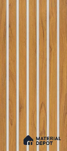 Brown Wooden Louver PN 00542 8 ft x 4.4 inch Charcoal Panel - 8 mm | Suitable for Feature Wall, TV Unit & Living Room | Width is Subjected to 5% Variation