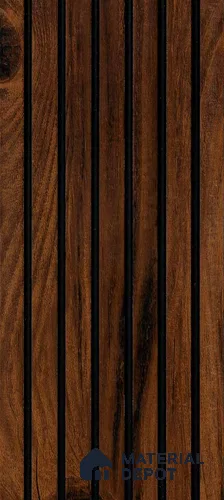 Brown Wooden Louver PN 00554 8 ft x 4.4 inch Charcoal Panel - 8 mm | Suitable for Feature Wall, TV Unit & Living Room | Width is Subjected to 5% Variation