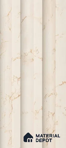 White Marble Louver PN 00556 8 ft x 4.3 inch Charcoal Panel - 15 mm | Suitable for Feature Wall, TV Unit & Living Room | Width is Subjected to 5% Variation