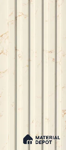 White Marble Louver PN 00557 8 ft x 4.6 inch Charcoal Panel - 12 mm | Suitable for Feature Wall, TV Unit & Living Room | Width is Subjected to 5% Variation
