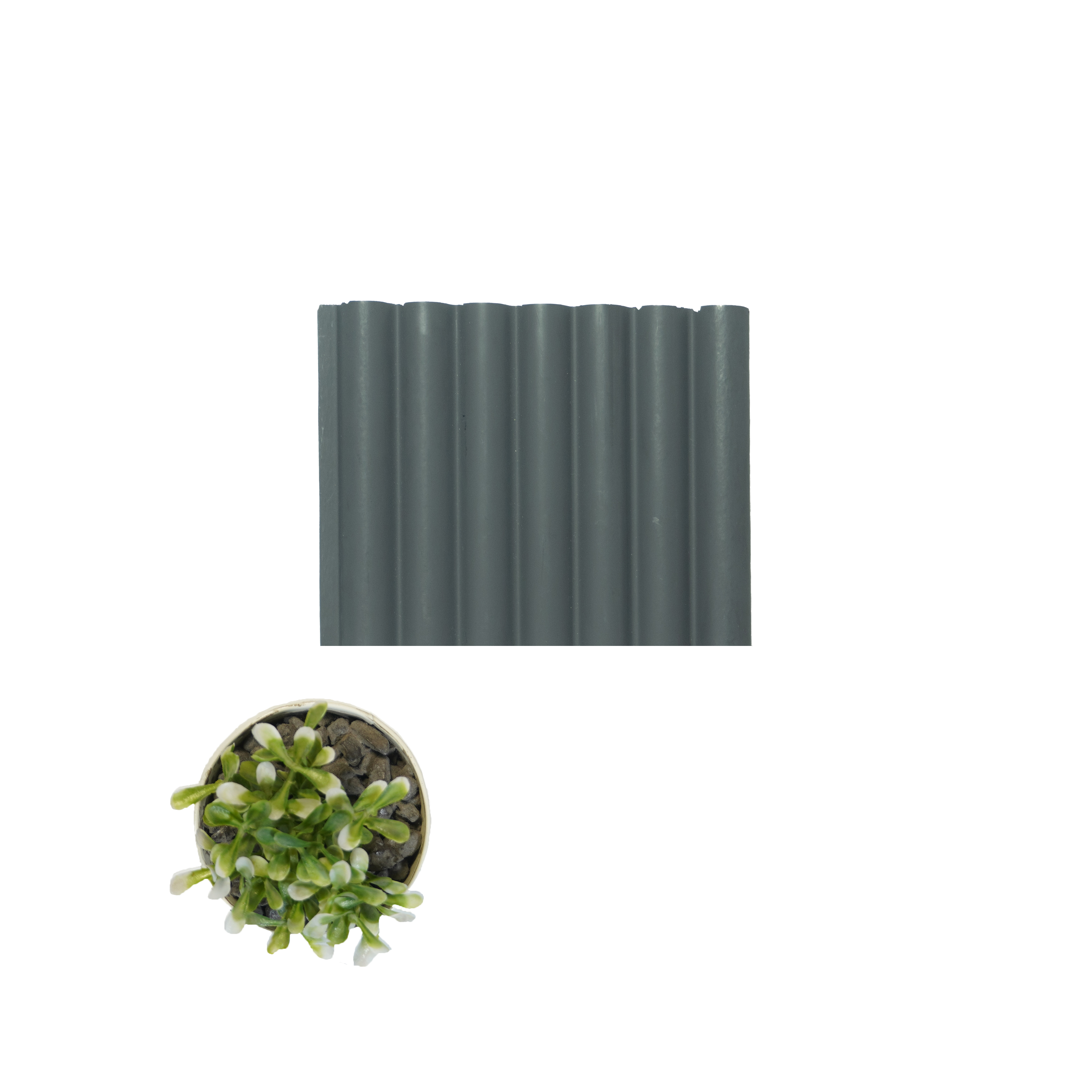 Grey Plain Colour Louver PN 00622 8 ft x 4.9 inch Charcoal Panel - 11 mm | Suitable for Feature Wall, TV Unit & Living Room | Width is Subjected to 5% Variation