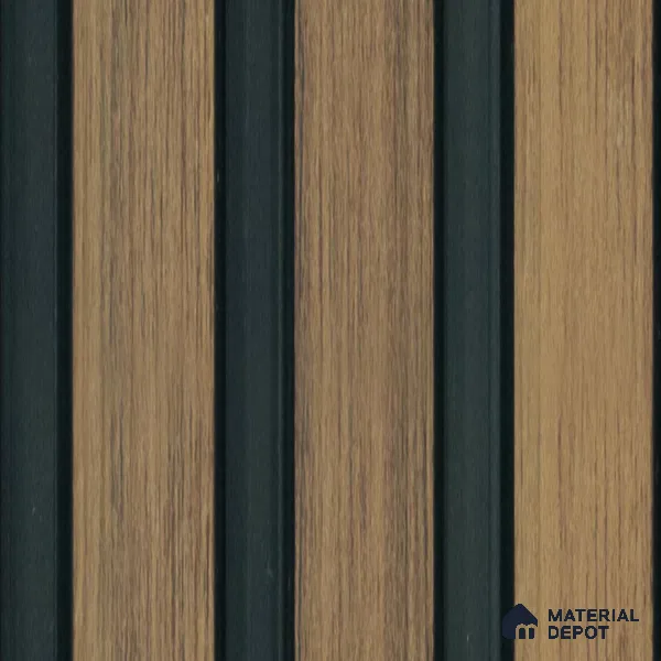 Brown Wooden Louver PN 00643 8 ft x 4.8 inch Charcoal Panel - 11 mm | Suitable for Feature Wall, TV Unit & Living Room | Width is Subjected to 5% Variation