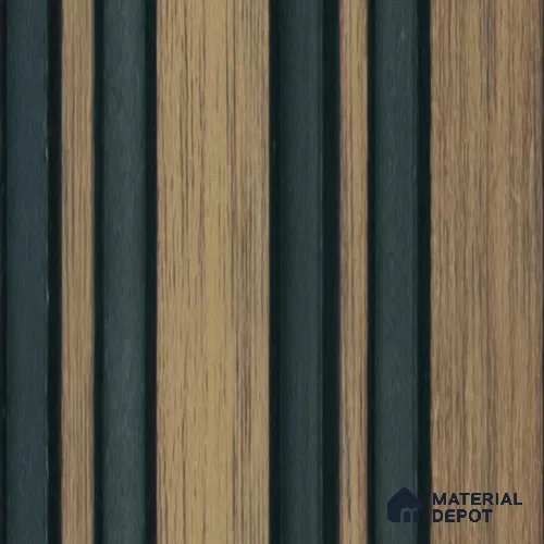 Brown Wooden Louver PN 00654 8 ft x 4.8 inch Charcoal Panel - 11 mm | Suitable for Feature Wall, TV Unit & Living Room | Width is Subjected to 5% Variation