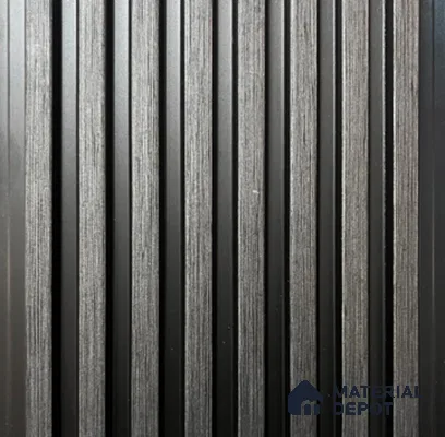 Black Wooden Louver PN 00837 8 ft x 4.9 inch Charcoal Panel - 10 mm | Suitable for Feature Wall, TV Unit & Living Room | Width is Subjected to 5% Variation