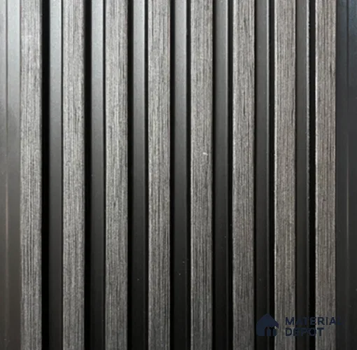 Black Wooden Louver PN 00837 8 ft x 4.9 inch Charcoal Panel - 10 mm | Suitable for Feature Wall, TV Unit & Living Room | Width is Subjected to 5% Variation
