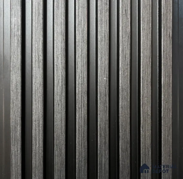 Black Wooden Louver PN 00837 8 ft x 4.9 inch Charcoal Panel - 10 mm | Suitable for Feature Wall, TV Unit & Living Room | Width is Subjected to 5% Variation