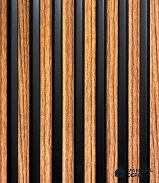 Brown Wooden Louver PN 00838 8 ft x 4.9 inch Charcoal Panel - 10 mm | Suitable for Feature Wall, TV Unit & Living Room | Width is Subjected to 5% Variation
