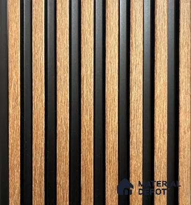 Brown Wooden Louver PN 00839 8 ft x 4.9 inch Charcoal Panel - 10 mm | Suitable for Feature Wall, TV Unit & Living Room | Width is Subjected to 5% Variation