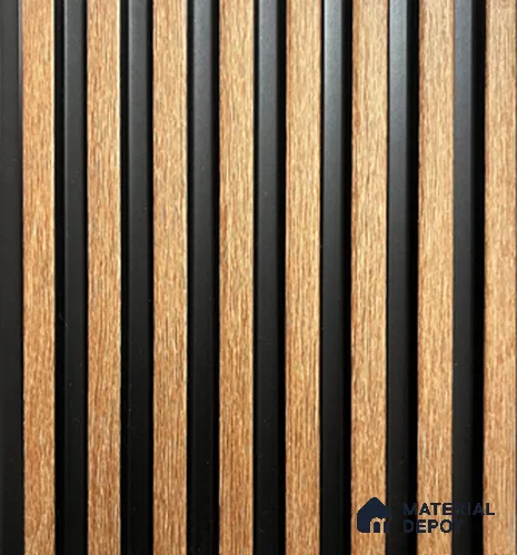 Brown Wooden Louver PN 00839 8 ft x 4.9 inch Charcoal Panel - 10 mm | Suitable for Feature Wall, TV Unit & Living Room | Width is Subjected to 5% Variation