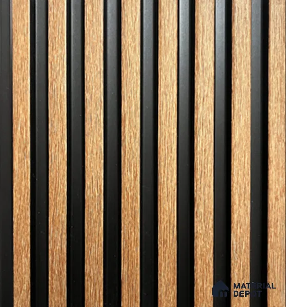 Brown Wooden Louver PN 00839 8 ft x 4.9 inch Charcoal Panel - 10 mm | Suitable for Feature Wall, TV Unit & Living Room | Width is Subjected to 5% Variation