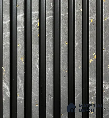 Grey Marble Louver PN 00842 8 ft x 4.9 inch Charcoal Panel - 10 mm | Suitable for Feature Wall, TV Unit & Living Room | Width is Subjected to 5% Variation