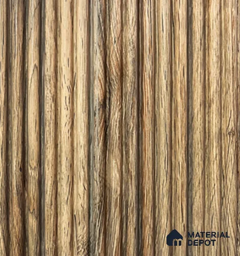 Brown Wooden Louver PN 00845 8 ft x 4.9 inch Charcoal Panel - 8 mm | Suitable for Feature Wall, TV Unit & Living Room | Width is Subjected to 5% Variation