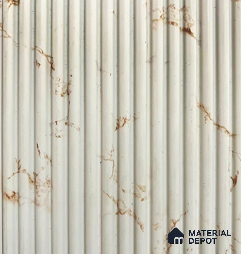 White Marble Louver PN 00846 8 ft x 4.9 inch Charcoal Panel - 8 mm | Suitable for Feature Wall, TV Unit & Living Room | Width is Subjected to 5% Variation