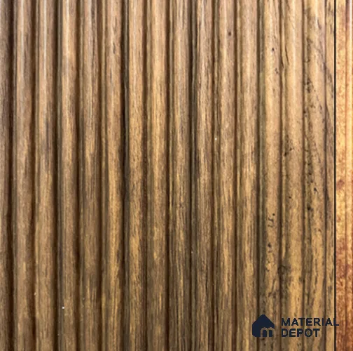 Brown Wooden Louver PN 00847 8 ft x 4.9 inch Charcoal Panel - 8 mm | Suitable for Feature Wall, TV Unit & Living Room | Width is Subjected to 5% Variation