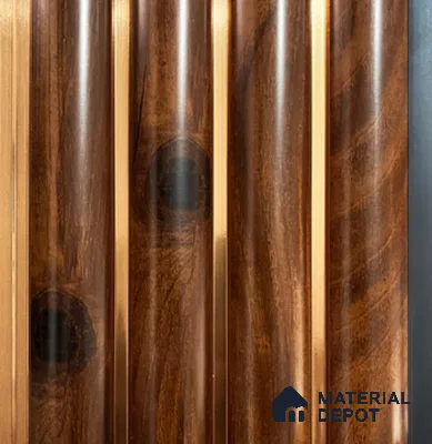 Brown Wooden Louver PN 00849 8 ft x 4.9 inch Charcoal Panel - 12 mm | Suitable for Feature Wall, TV Unit & Living Room | Width is Subjected to 5% Variation