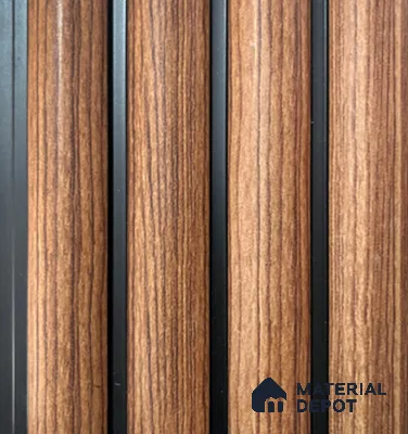 Brown Wooden Louver PN 00850 8 ft x 4.9 inch Charcoal Panel - 12 mm | Suitable for Feature Wall, TV Unit & Living Room | Width is Subjected to 5% Variation