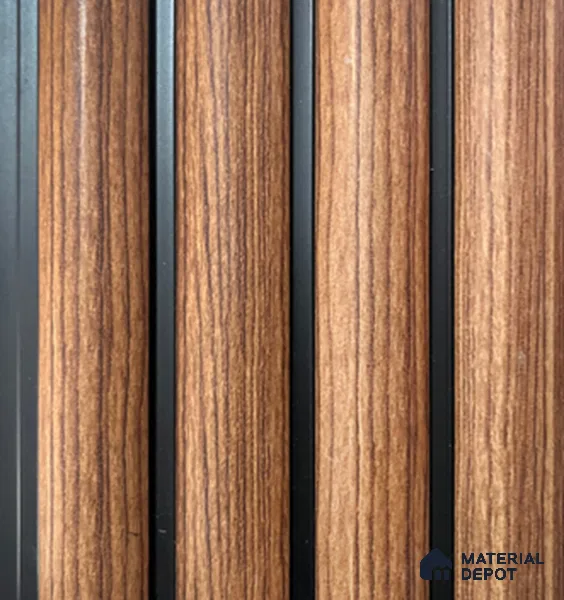 Brown Wooden Louver PN 00850 8 ft x 4.9 inch Charcoal Panel - 12 mm | Suitable for Feature Wall, TV Unit & Living Room | Width is Subjected to 5% Variation