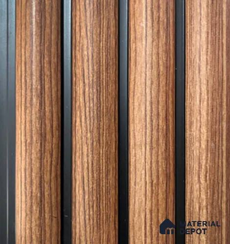 Brown Wooden Louver PN 00850 8 ft x 4.9 inch Charcoal Panel - 12 mm | Suitable for Feature Wall, TV Unit & Living Room | Width is Subjected to 5% Variation