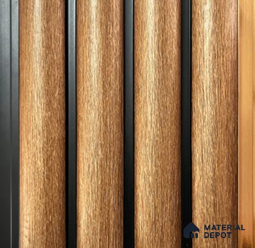 Brown Wooden Louver PN 00851 8 ft x 4.9 inch Charcoal Panel - 12 mm | Suitable for Feature Wall, TV Unit & Living Room | Width is Subjected to 5% Variation