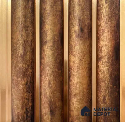 Brown Wooden Louver PN 00853 8 ft x 4.9 inch Charcoal Panel - 12 mm | Suitable for Feature Wall, TV Unit & Living Room | Width is Subjected to 5% Variation