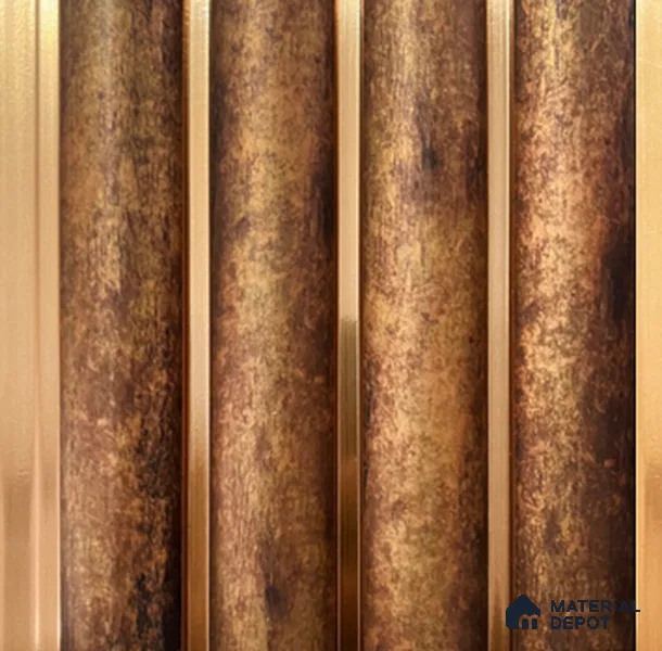 Brown Wooden Louver PN 00853 8 ft x 4.9 inch Charcoal Panel - 12 mm | Suitable for Feature Wall, TV Unit & Living Room | Width is Subjected to 5% Variation