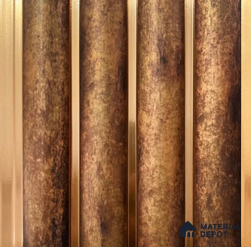 Brown Wooden Louver PN 00853 8 ft x 4.9 inch Charcoal Panel - 12 mm | Suitable for Feature Wall, TV Unit & Living Room | Width is Subjected to 5% Variation