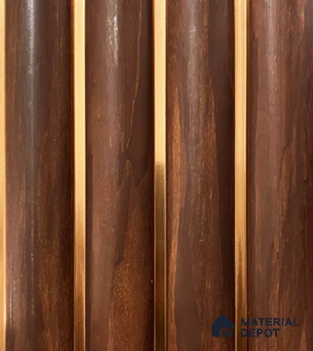 Brown Wooden Louver PN 00854 8 ft x 4.9 inch Charcoal Panel - 12 mm | Suitable for Feature Wall, TV Unit & Living Room | Width is Subjected to 5% Variation