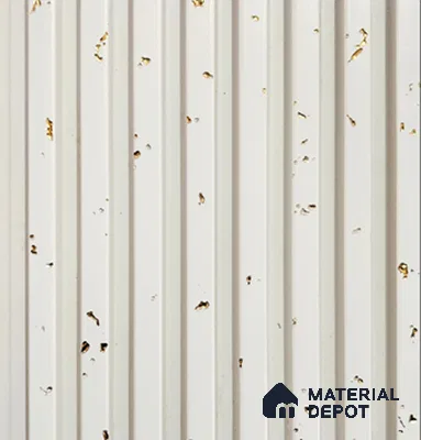 White Marble Louver PN 00855 8 ft x 4.9 inch Charcoal Panel - 10 mm | Suitable for Feature Wall, TV Unit & Living Room | Width is Subjected to 5% Variation