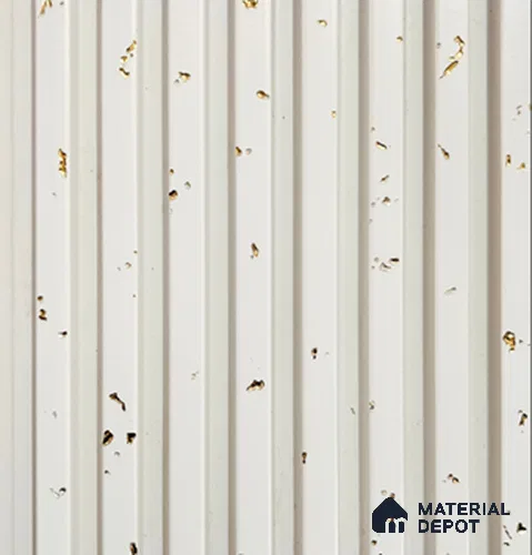 White Marble Louver PN 00855 8 ft x 4.9 inch Charcoal Panel - 10 mm | Suitable for Feature Wall, TV Unit & Living Room | Width is Subjected to 5% Variation