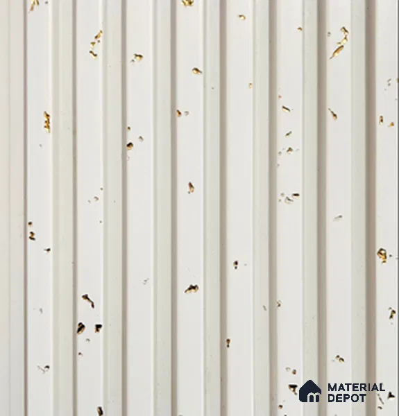 White Marble Louver PN 00855 8 ft x 4.9 inch Charcoal Panel - 10 mm | Suitable for Feature Wall, TV Unit & Living Room | Width is Subjected to 5% Variation