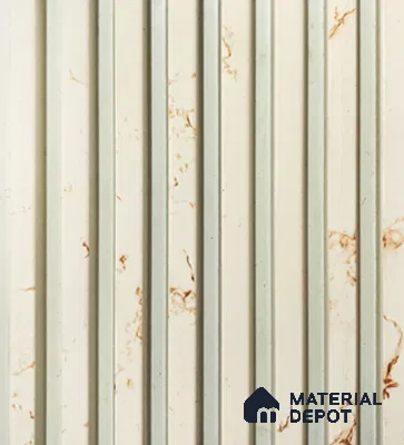 White Marble Louver PN 00856 8 ft x 4.9 inch Charcoal Panel - 10 mm | Suitable for Feature Wall, TV Unit & Living Room | Width is Subjected to 5% Variation