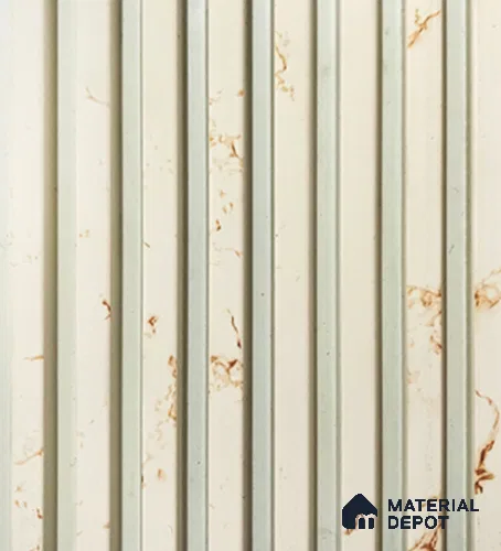 White Marble Louver PN 00856 8 ft x 4.9 inch Charcoal Panel - 10 mm | Suitable for Feature Wall, TV Unit & Living Room | Width is Subjected to 5% Variation