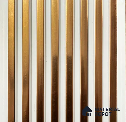 Gold Metallic Louver PN 00857 8 ft x 4.9 inch Charcoal Panel - 10 mm | Suitable for Feature Wall, TV Unit & Living Room | Width is Subjected to 5% Variation