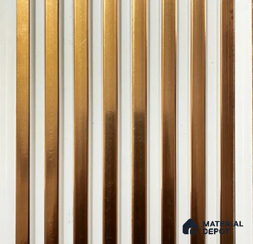 Gold Metallic Louver PN 00857 8 ft x 4.9 inch Charcoal Panel - 10 mm | Suitable for Feature Wall, TV Unit & Living Room | Width is Subjected to 5% Variation