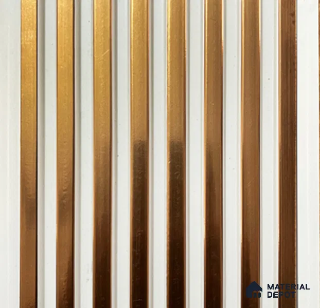 Gold Metallic Louver PN 00857 8 ft x 4.9 inch Charcoal Panel - 10 mm | Suitable for Feature Wall, TV Unit & Living Room | Width is Subjected to 5% Variation