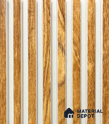 Brown Wooden Louver PN 00858 8 ft x 4.9 inch Charcoal Panel - 10 mm | Suitable for Feature Wall, TV Unit & Living Room | Width is Subjected to 5% Variation