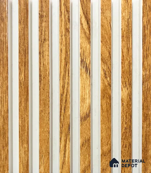 Brown Wooden Louver PN 00858 8 ft x 4.9 inch Charcoal Panel - 10 mm | Suitable for Feature Wall, TV Unit & Living Room | Width is Subjected to 5% Variation