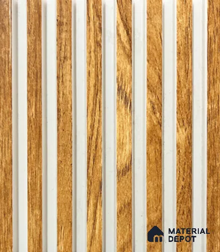 Brown Wooden Louver PN 00858 8 ft x 4.9 inch Charcoal Panel - 10 mm | Suitable for Feature Wall, TV Unit & Living Room | Width is Subjected to 5% Variation