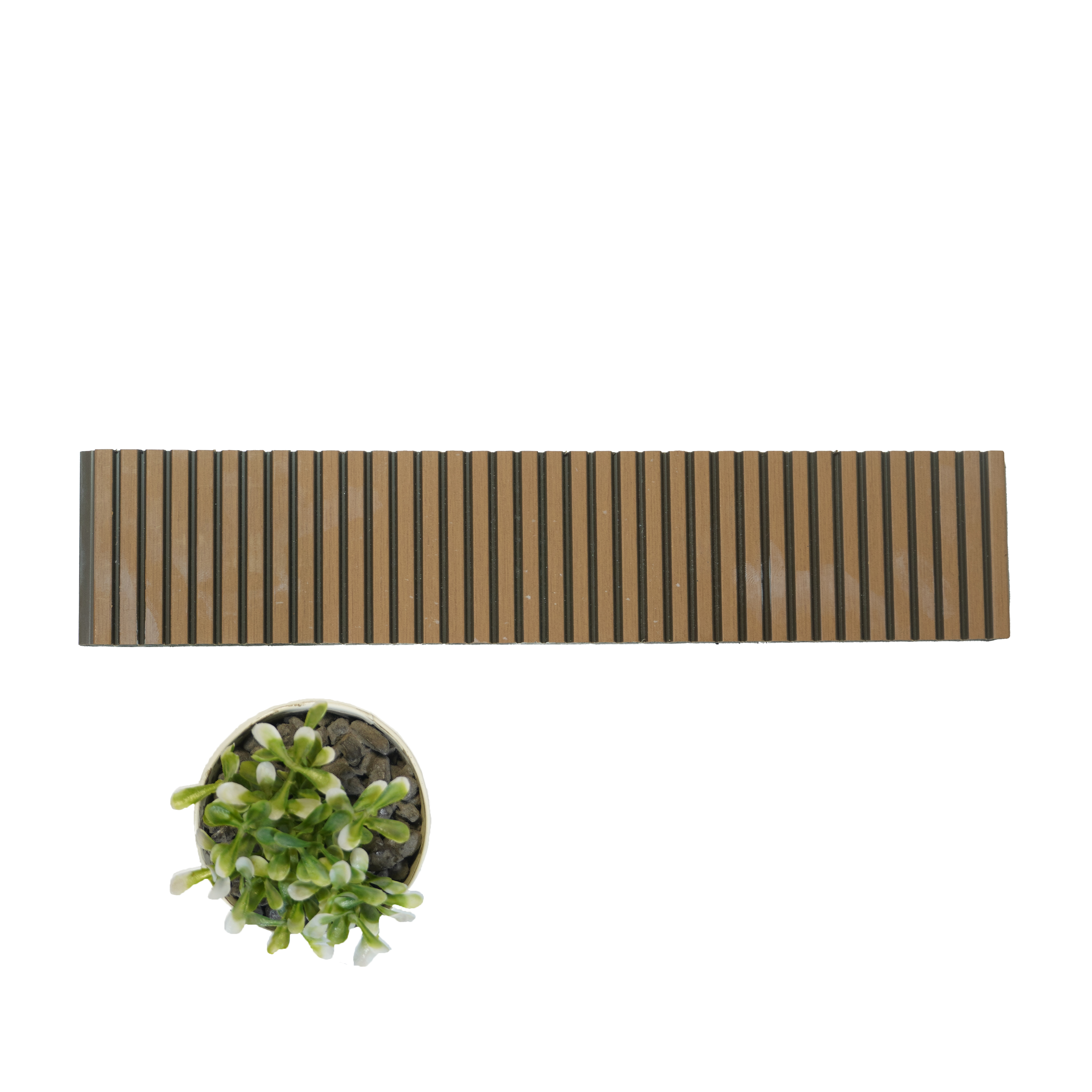 Brown Wooden Louver PN 01627 C 8 ft x 12 inch Charcoal Panel - 8 mm | Suitable for Feature Wall, TV Unit & Living Room | Width is Subjected to 5% Variation