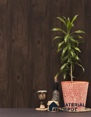 Wenge Wooden Louver PN 01627 8 ft x 12 inch Charcoal Panel - 8 mm | Suitable for Feature Wall, TV Unit & Living Room | Width is Subjected to 5% Variation