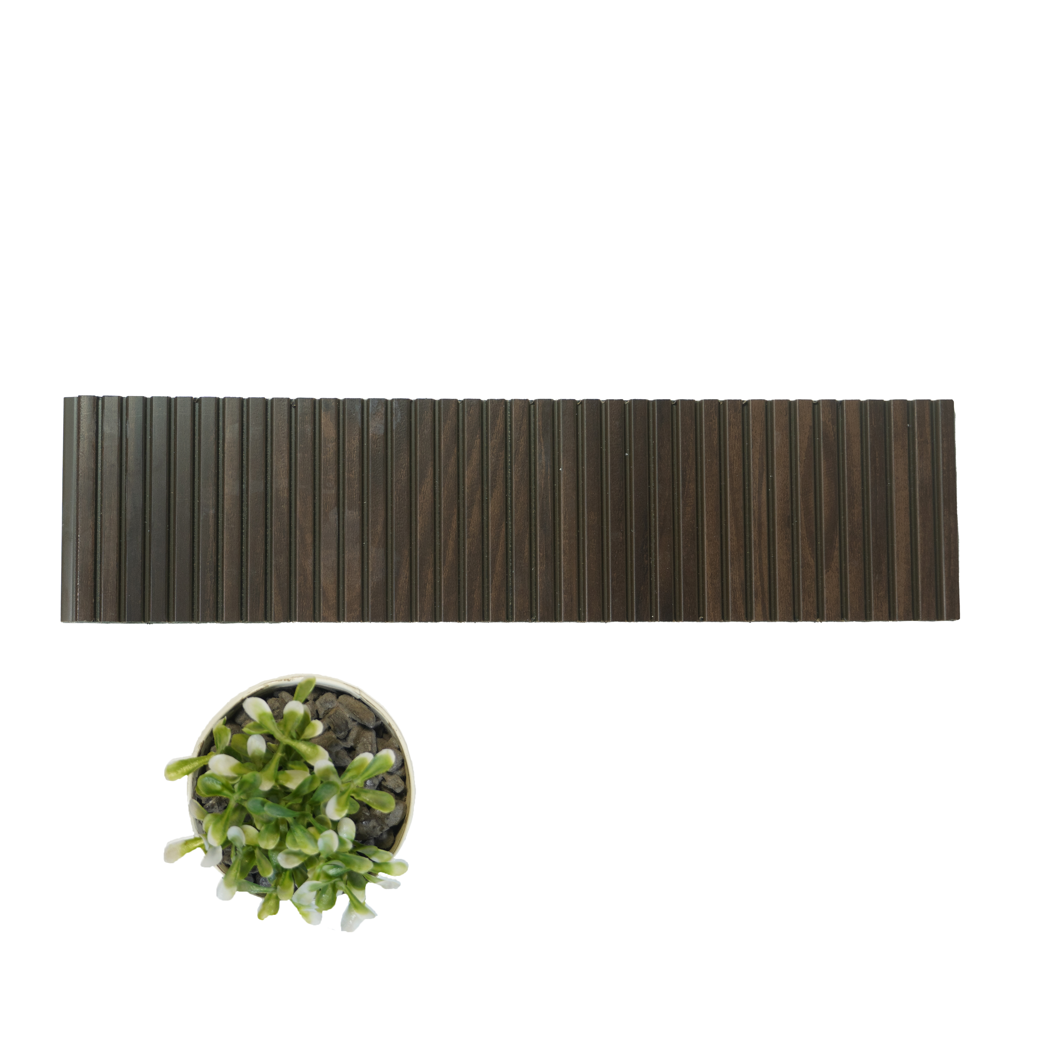 Wenge Wooden Louver PN 01627 8 ft x 12 inch Charcoal Panel - 8 mm | Suitable for Feature Wall, TV Unit & Living Room | Width is Subjected to 5% Variation
