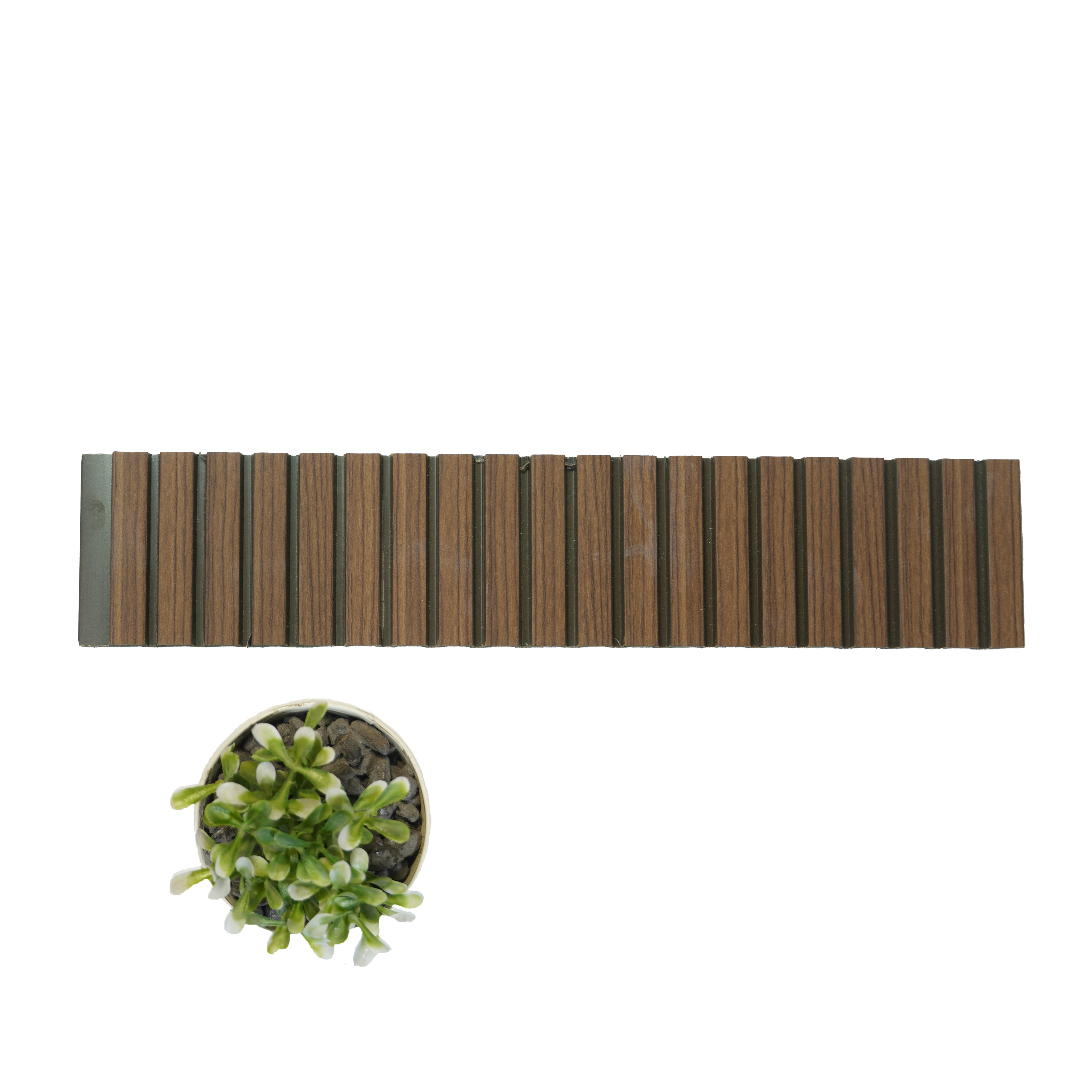 Brown Wooden Louver PN 01628 D 8 ft x 12 inch Charcoal Panel - 8 mm | Suitable for Feature Wall, TV Unit & Living Room | Width is Subjected to 5% Variation