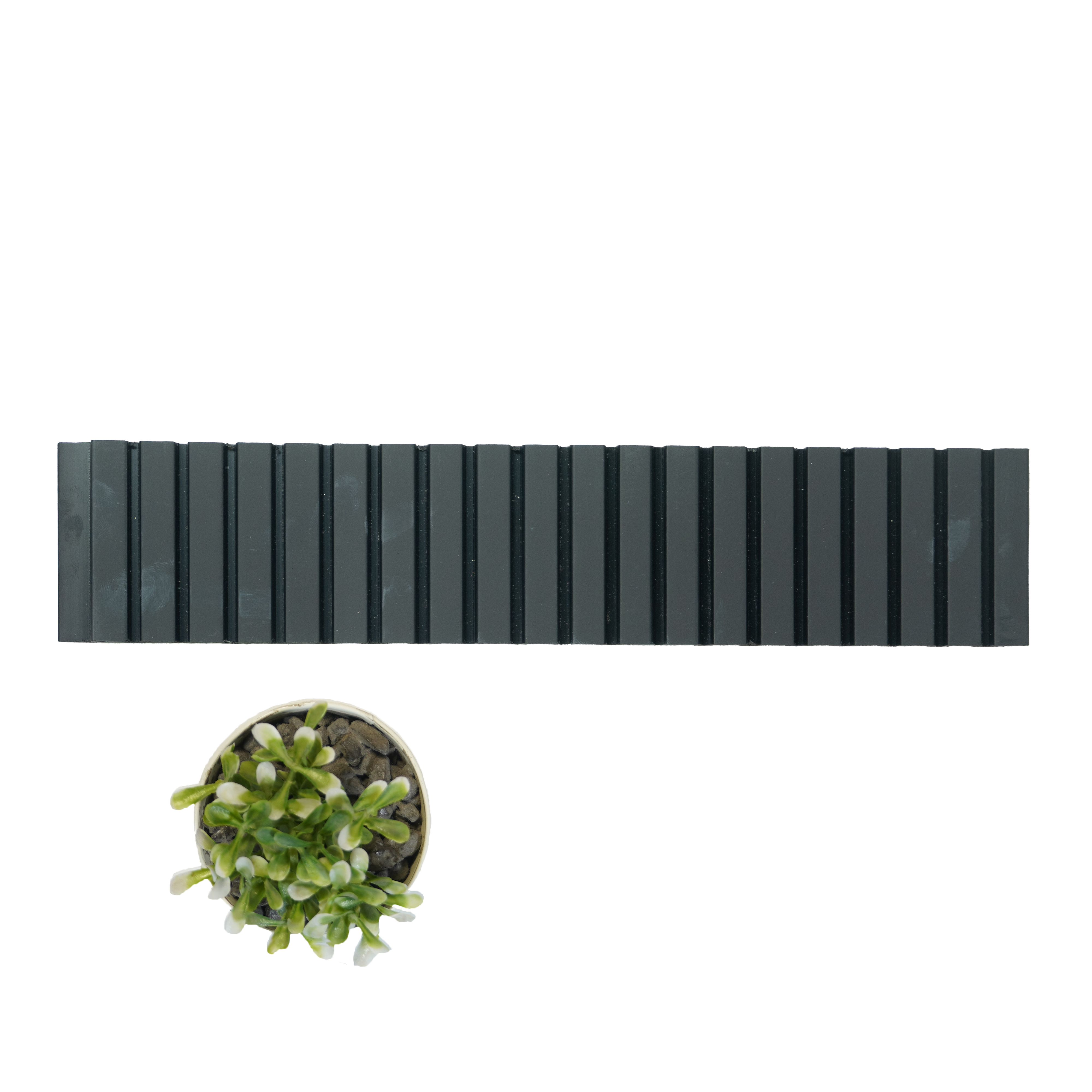 Grey Plain Colour Louver PN 01628 F 8 ft x 12 inch Charcoal Panel - 8 mm | Suitable for Feature Wall, TV Unit & Living Room | Width is Subjected to 5% Variation