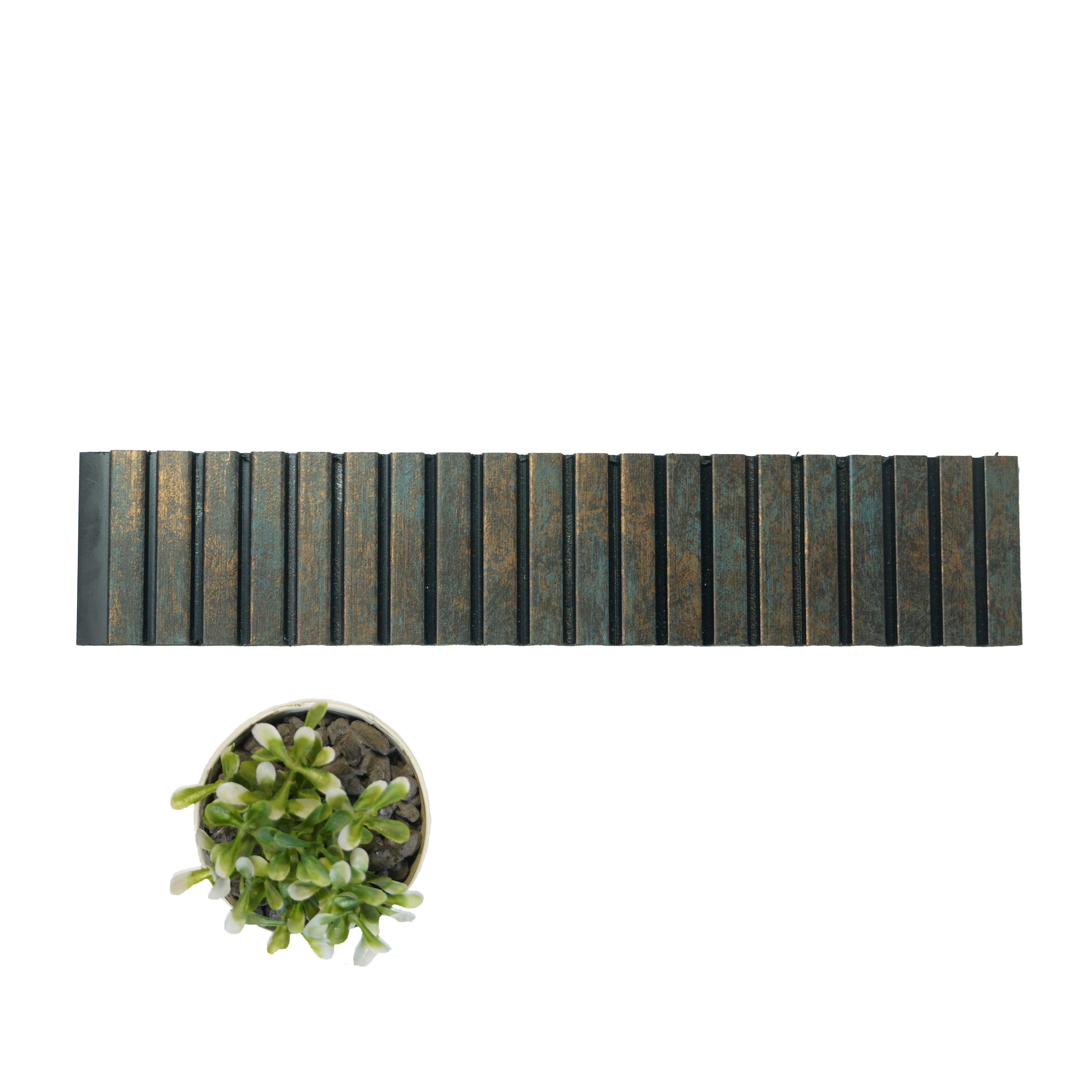 Rustic Brown Stone Louver PN 01628 H 8 ft x 12 inch Charcoal Panel - 8 mm | Suitable for Feature Wall, TV Unit & Living Room | Width is Subjected to 5% Variation