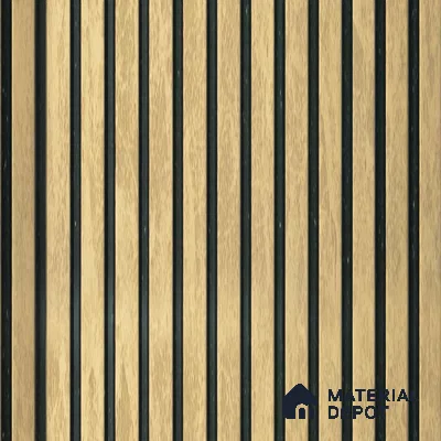 Khakhi Brown Wooden Louver PN 01628 8 ft x 12 inch Charcoal Panel - 8 mm | Suitable for Feature Wall, TV Unit & Living Room | Width is Subjected to 5% Variation