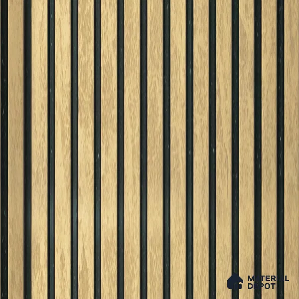 Khakhi Brown Wooden Louver PN 01628 8 ft x 12 inch Charcoal Panel - 8 mm | Suitable for Feature Wall, TV Unit & Living Room | Width is Subjected to 5% Variation