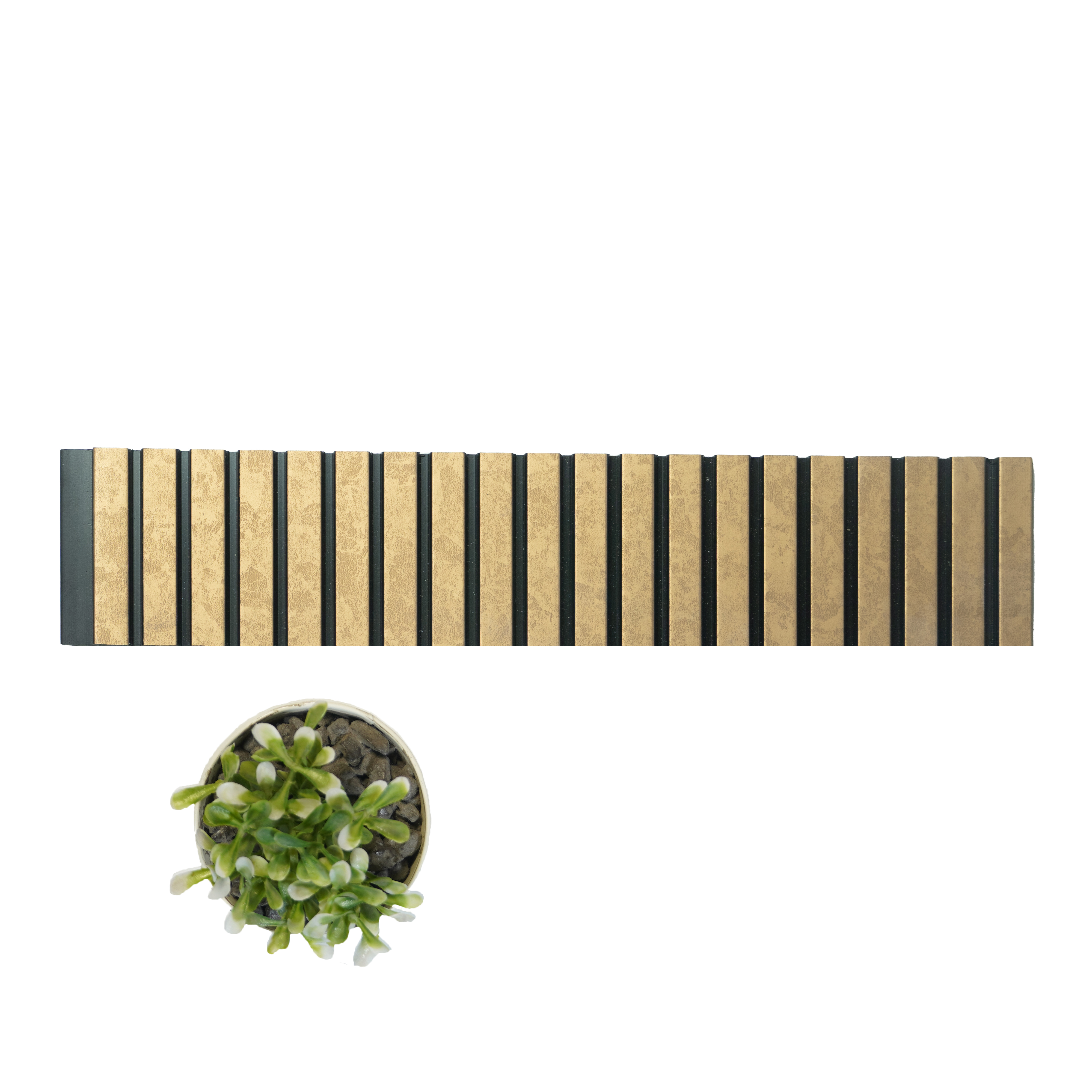 Khakhi Brown Wooden Louver PN 01628 8 ft x 12 inch Charcoal Panel - 8 mm | Suitable for Feature Wall, TV Unit & Living Room | Width is Subjected to 5% Variation