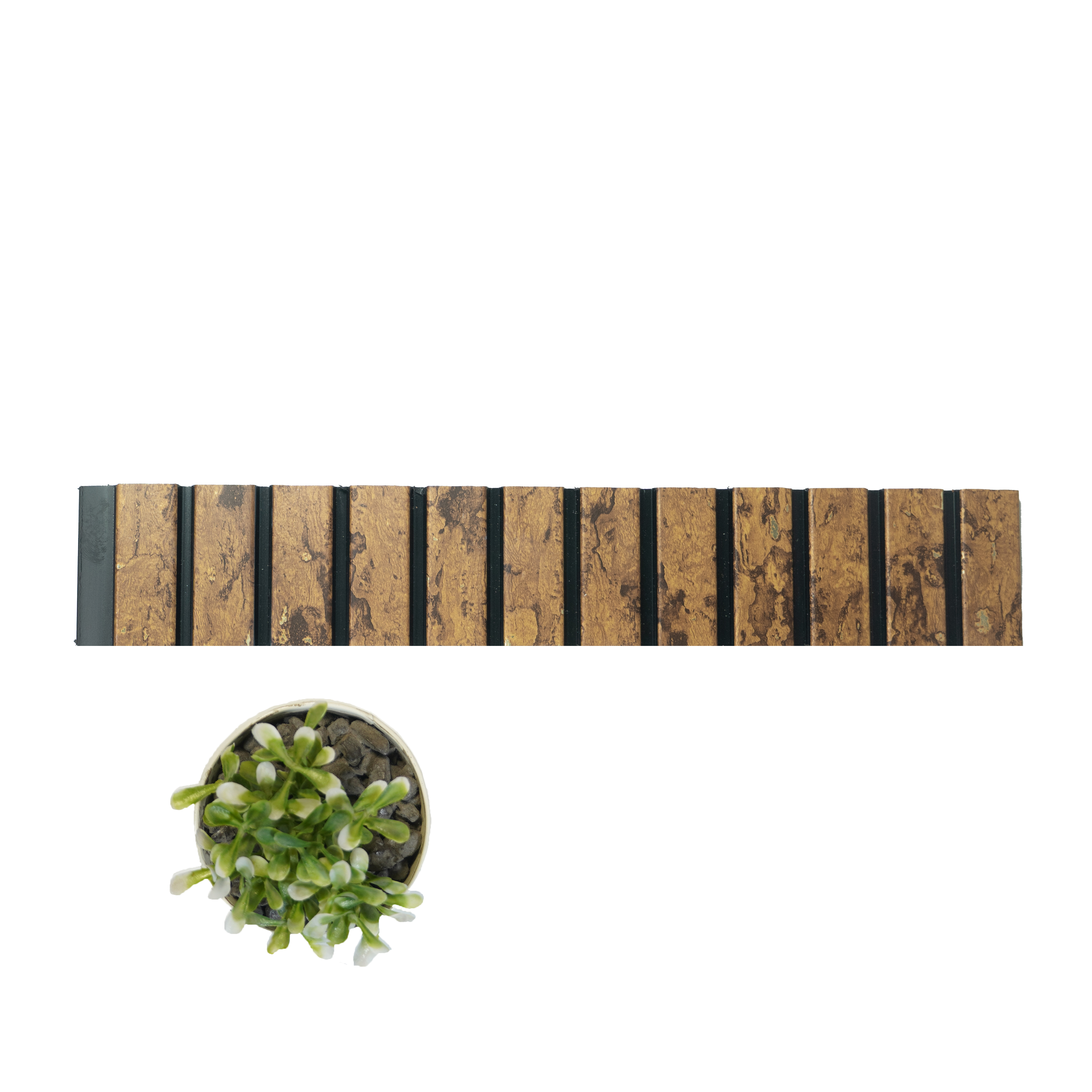 Rustic Brown Wooden Louver PN 01629 C 8 ft x 12 inch Charcoal Panel - 8 mm | Suitable for Feature Wall, TV Unit & Living Room | Width is Subjected to 5% Variation